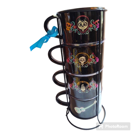 Rae Dunn Disney Pixar Coco Land Of The Dead Mug Set NWT - Picture 1 of 6